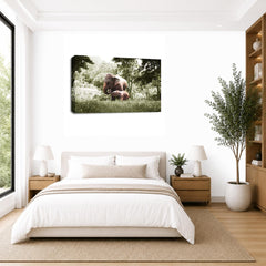 LR African Baby Elephant Wall Art Picture Framed Canvas Print | Ready to Hang | Modern Wall Art for Living Room, Bedroom & Office