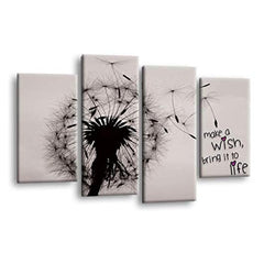 LR Abstract Floral Wall Art Picture – Grey Framed 4 Panel Split Canvas Print | Ready to Hang | Modern Wall Art for Living Room, Bedroom & Office