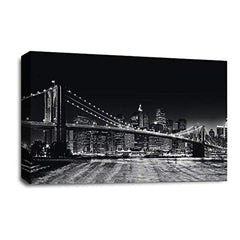 LR New York Wall Art Picture – Skyline Framed Canvas Print | Ready to Hang | Modern Wall Art for Living Room, Bedroom & Office