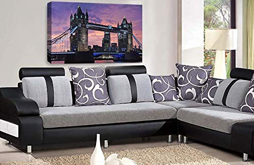 LR London Bridge Wall Art Picture City Tower Framed Canvas Panel Print Ready to Hang
