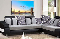 LR New York Skyline Wall Art Picture Brooklyn Bridge USA Framed Canvas Panel Print Ready to Hang