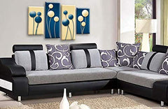 LR Floral Rose Canvas Art Picture Blue Cream Flower Love Framed Split Panel Print