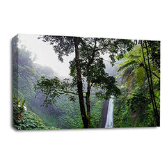 LR Waterfall Forest Wall Art Picture Landscape Trees Framed Canvas Panel Print Ready to Hang