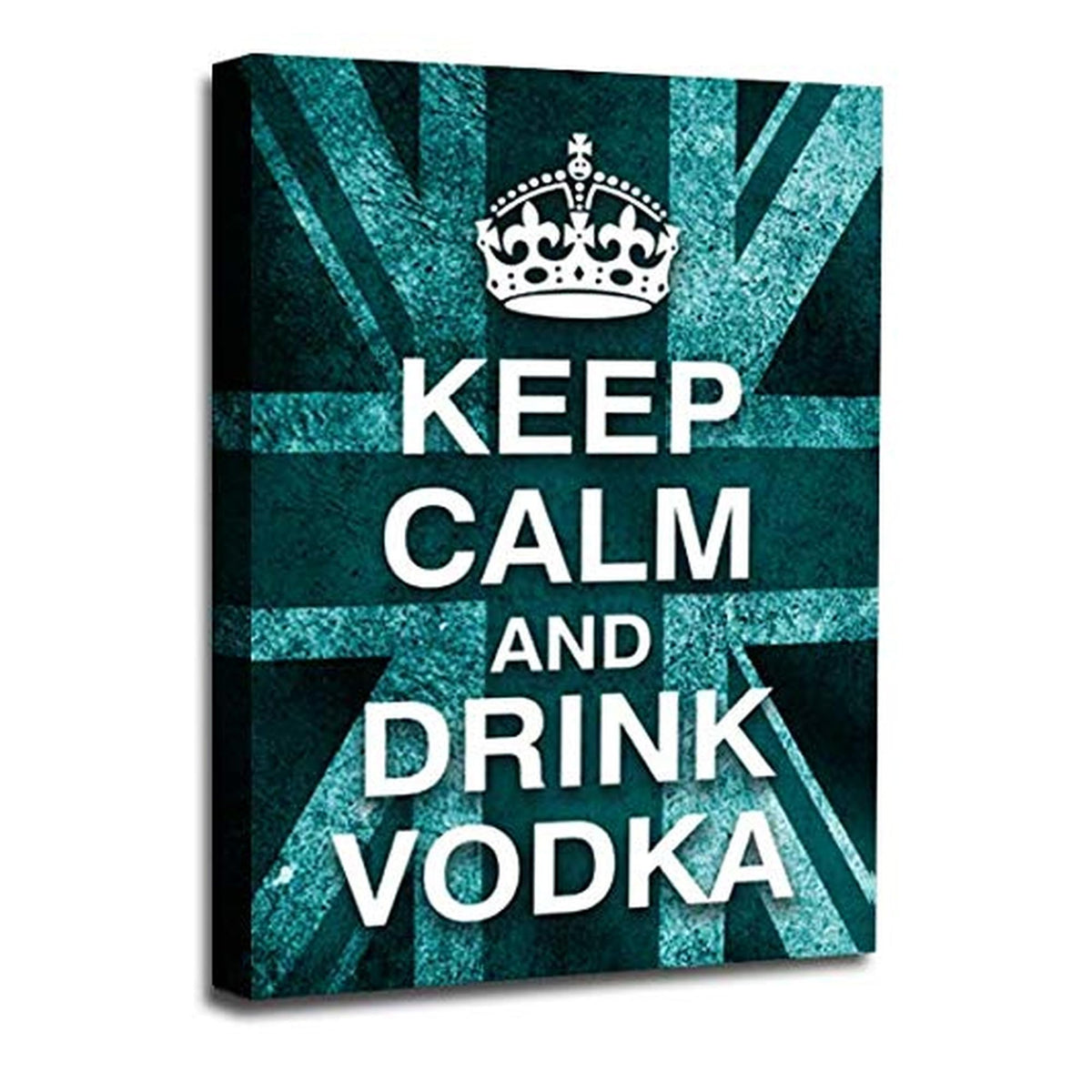 LR Keep Calm Wall Art Picture – Teal & White Typography Framed Canvas Print | Ready to Hang | Modern Wall Art for Living Room, Bedroom & Office