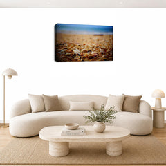 LR Sunset Beach Wall Art Picture – Seascape Framed Canvas Print | Ready to Hang | Modern Wall Art for Living Room, Bedroom & Office