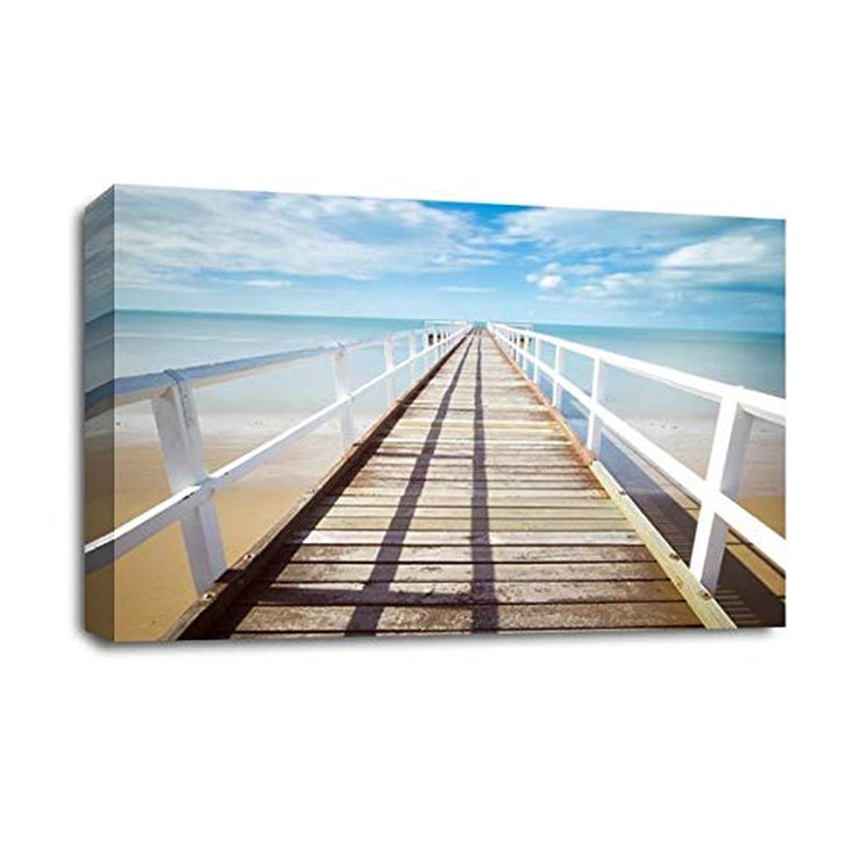 LR Sunset Beach Wall Art Picture – Seascape Framed Canvas Print | Ready to Hang | Modern Wall Art for Living Room, Bedroom & Office
