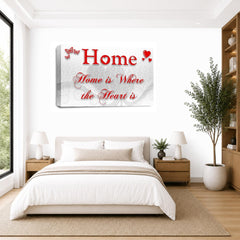 LR Home Love Quote Wall Art Picture – Red & White Framed Canvas Print | Ready to Hang | Modern Wall Art for Living Room, Bedroom & Office