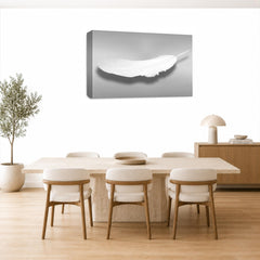 LR Abstract Feather Wall Art Picture – Grey & White Modern Framed Canvas Print | Ready to Hang | Modern Wall Art for Living Room, Bedroom & Office