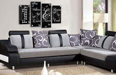 LR Family Love Quote Wall Art Picture Black White Framed Split Panel Print Ready to Hang