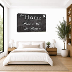 LR Home Love Quote Wall Art Picture – Grey & White Framed Canvas Print | Ready to Hang | Modern Wall Art for Living Room, Bedroom & Office