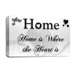 LR Home Love Quote Wall Art Picture – Black & White Framed Canvas Print | Ready to Hang | Modern Wall Art for Living Room, Bedroom & Office