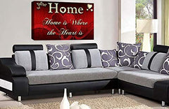 LR Home Love Quote Wall Art Canvas Red Cream Framed Family Picture Print Ready to Hang