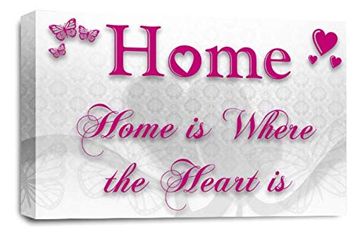 LR Love Wall Art Print Pink White Home Quote Framed Canvas Picture Ready to Hang