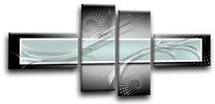 LR Abstract Wall Art Print Duck Egg Black White Squares Stripes Large Love Split Wall Panel Picture