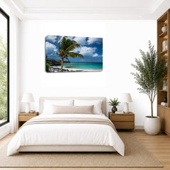 LR Sunset Beach Tropical Wall Art Picture – Seascape Framed Canvas Print | Ready to Hang | Modern Wall Art for Living Room, Bedroom & Office