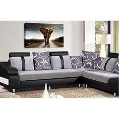 LR African Elephant Wall Art Picture Animal Jungle Framed Canvas Panel Print Ready to Hang