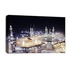 LR Islamic Hajj Mecca Wall Art Picture Framed Canvas Print | Ready to Hang | Modern Wall Art for Living Room, Bedroom & Office