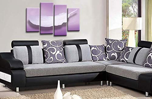 LR Abstract Wall Art Print Grey Purple Floral Dream Love Framed Split Canvas Picture Panel Ready to Hang