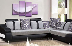 LR Abstract Wall Art Print Grey Purple Floral Dream Love Framed Split Canvas Picture Panel Ready to Hang