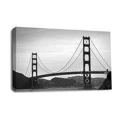 LR Golden Gate Bridge Wall Art Picture – San Francisco Framed Canvas Print | Ready to Hang | Modern Wall Art for Living Room, Bedroom & Office