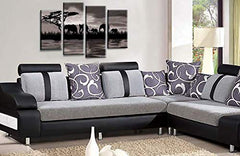 LR Elephant Sunset Canvas Art Picture Grey Black White Africa Animal Home Split Wall Panel Print