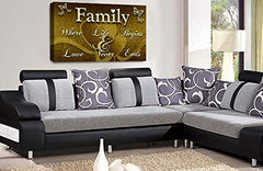 LR Family Love Quote Wall Art Picture Brown Cream Framed Canvas Home Panel Print Ready to Hang