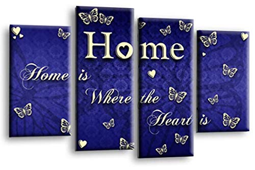 LR Love Quote Home Wall Art Picture Blue Cream Family Framed Split Panel Print Ready to Hang