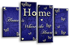 LR Love Quote Home Wall Art Picture Blue Cream Family Framed Split Panel Print Ready to Hang