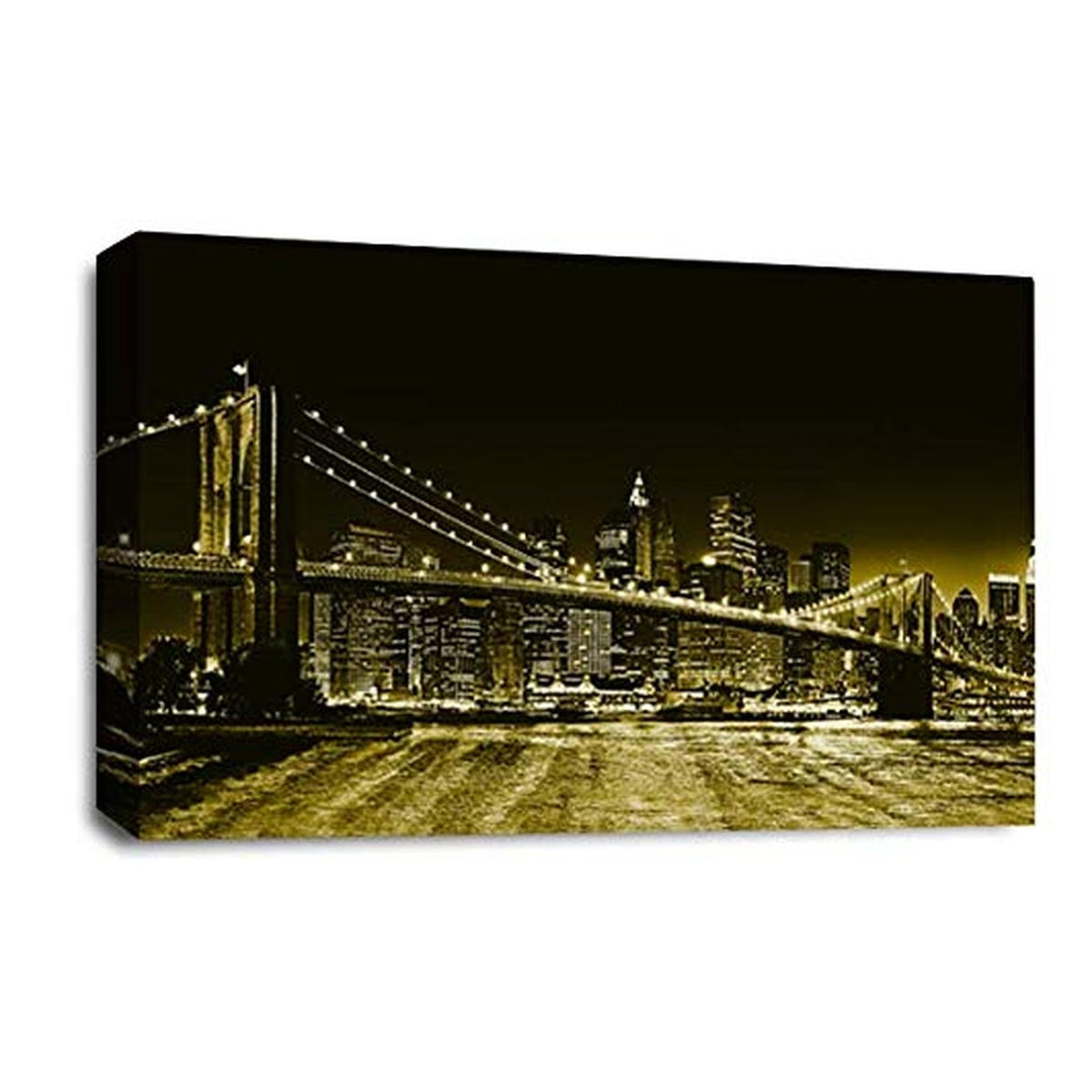 LR New York Skyline Wall Art Picture Framed Canvas Print | Ready to Hang | Modern Wall Art for Living Room, Bedroom & Office