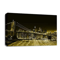 LR New York Skyline Wall Art Picture Framed Canvas Print | Ready to Hang | Modern Wall Art for Living Room, Bedroom & Office