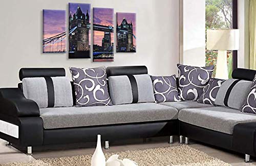 LR London City Wall Art Picture Tower Bridge Big Ben Framed Split Panel Print Ready to Hang