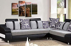 LR Large Highland Cattle Canvas Art Picture Scottish Animal Deer Split Wall Panel Print