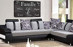 LR Family Love Quote Wall Art Picture Grey White Framed Canvas Home Panel Print Ready to Hang