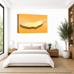 LR Abstract Feather Wall Art Picture – Orange & White Modern Framed Canvas Print | Ready to Hang | Modern Wall Art for Living Room, Bedroom & Office