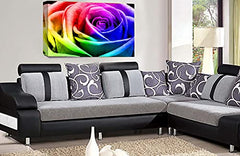 LR Floral Wall Art Print Rainbow Rose Canvas Picture Flower Framed Panel Ready to Hang