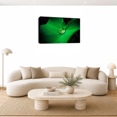 LR Floral Rain Forest Wall Art Picture – Green & White Framed Canvas Print | Ready to Hang | Modern Wall Art for Living Room, Bedroom & Office