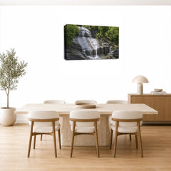 LR Waterfall Forest Wall Art Picture Framed Canvas Print | Ready to Hang | Modern Wall Art for Living Room, Bedroom & Office