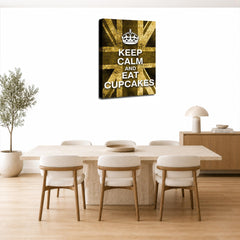 LR Keep Calm Wall Art Picture – Cream & Brown Typography Framed Canvas Print | Ready to Hang | Modern Wall Art for Living Room, Bedroom & Office