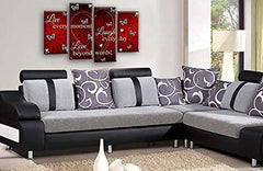 LR Live Laugh Canvas Art Picture Red Grey White Love Heart Home Split Wall Panel Print