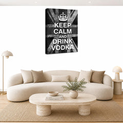 LR Keep Calm Wall Art Picture – Grey & White Typography Framed Canvas Print | Ready to Hang | Modern Wall Art for Living Room, Bedroom & Office