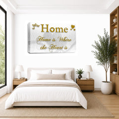 LR Home Love Quote Wall Art Picture – Gold & White Framed Canvas Print | Ready to Hang | Modern Wall Art for Living Room, Bedroom & Office