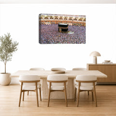 LR Islamic Wall Art Picture – Mecca Framed Canvas Print | Ready to Hang | Modern Wall Art for Living Room, Bedroom & Office