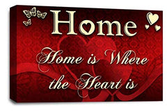 LR Home Love Quote Wall Art Canvas Red Cream Framed Family Picture Print Ready to Hang