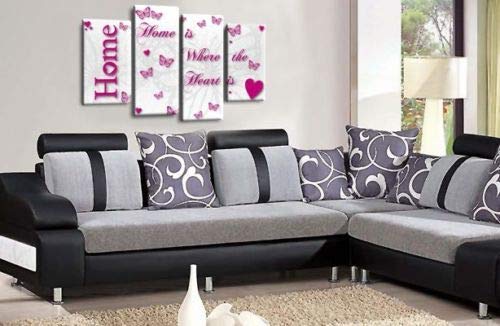 LR Home Love Art Print White Pink Family Quote Framed Split Panel Picture Ready to Hang…