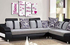 LR Home Love Art Print White Pink Family Quote Framed Split Panel Picture Ready to Hang…