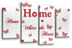 LR Love Quote Home Wall Art Picture Red White Family Framed Split Panel Print Ready to Hang