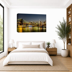 LR New York Skyline Wall Art Picture Framed Canvas Print | Ready to Hang | Modern Wall Art for Living Room, Bedroom & Office