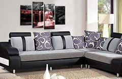 LR Red Waterfall Canvas Art Picture Forrest Landscape Black White Love Home Split Wall Panel Print