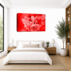 LR Floral Wall Art Picture – Red & White Framed Canvas Print | Ready to Hang | Modern Wall Art for Living Room, Bedroom & Office