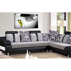 LR Ferrari Sports Car Wall Art Picture Silver Framed Canvas Panel Print Ready to Hang